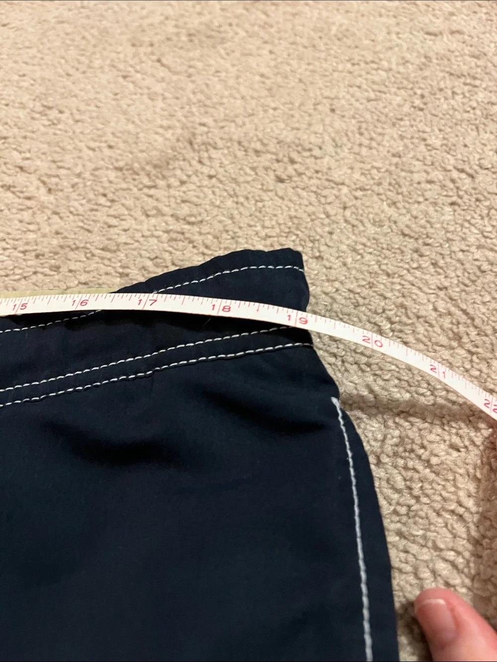 Tommy Hilfiger Mens Navy Blue Swim Trunks with White Drawstring